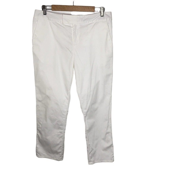 Derek Lam 10 Crosby Womens Cropped Pants Size 8 White High Rise Ankle Length‎ - Picture 1 of 7